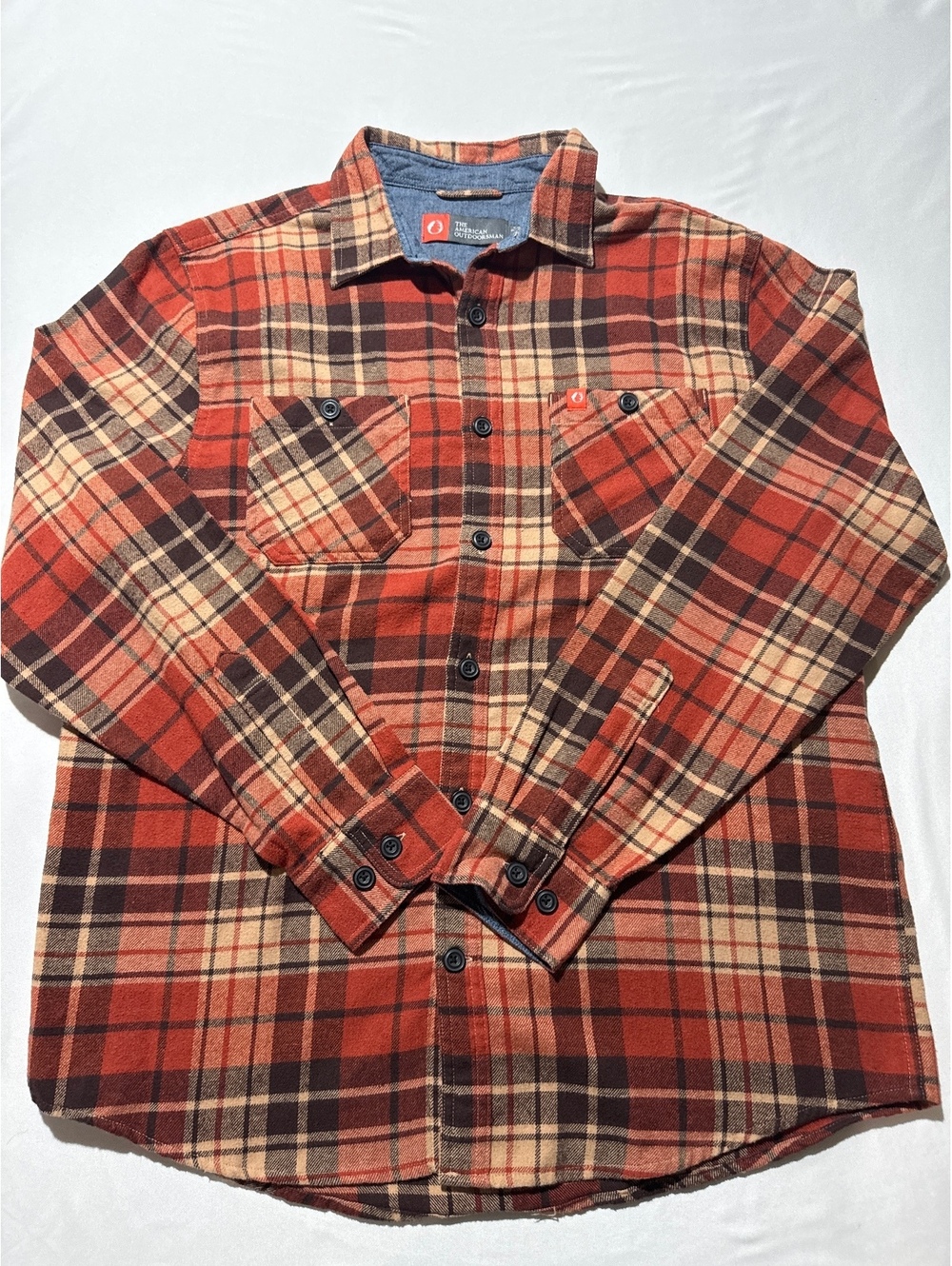 The American Outdoorsman Classic Red Plaid Button-Up Shirt -